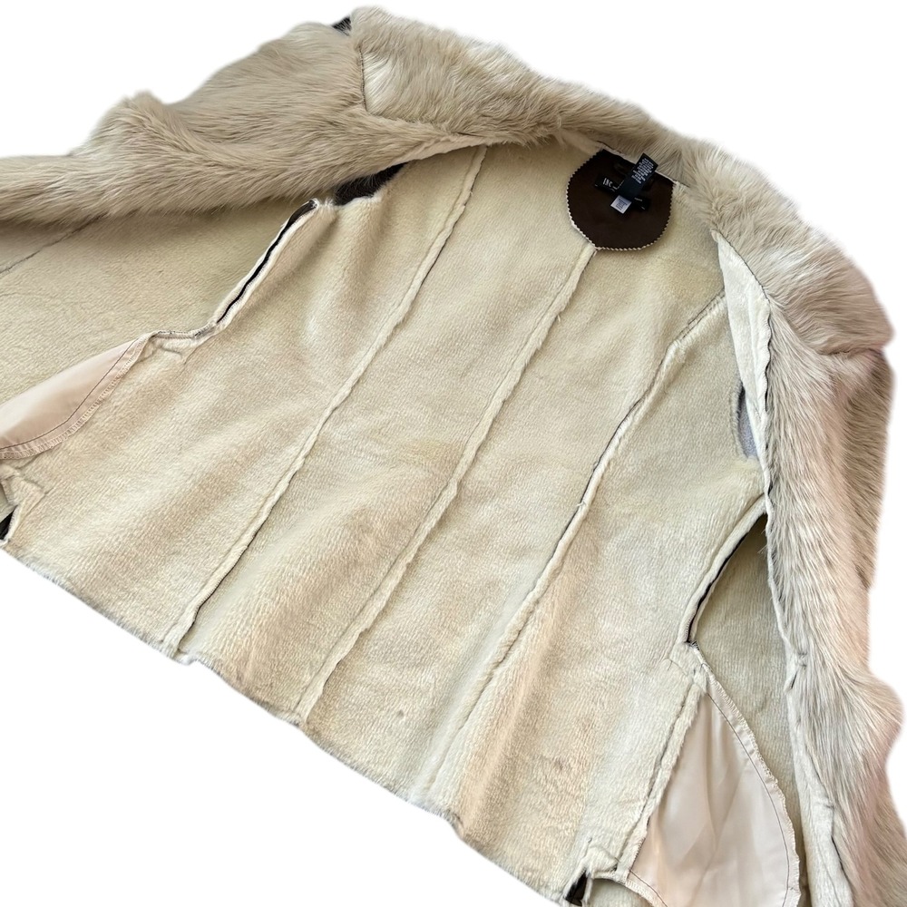 INC International Concepts Y2K Brown Faux Suede Fur Vest L Penny Lane Afghan - Picture 6 of 11